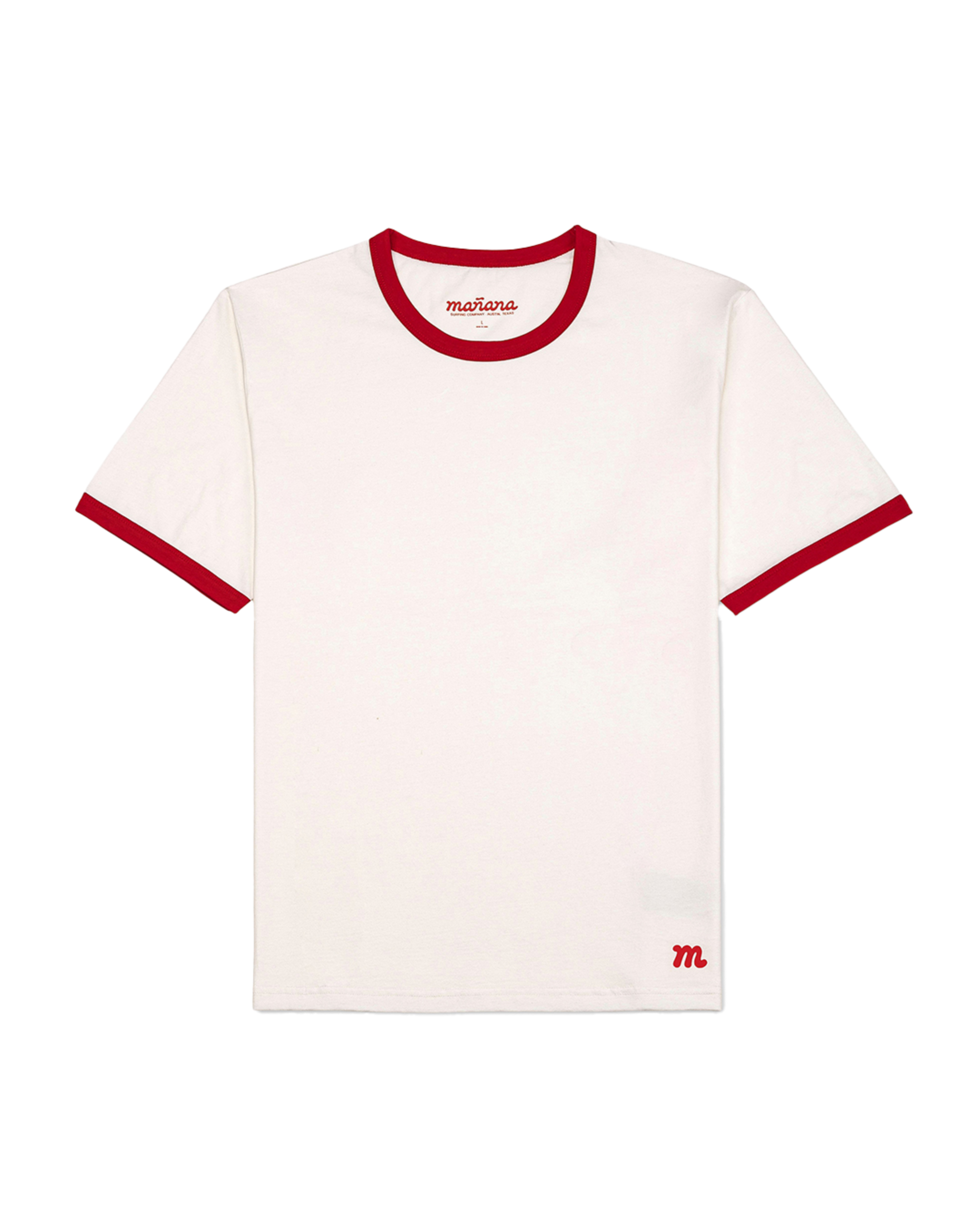 The Classic Ringer Tee - White/Red