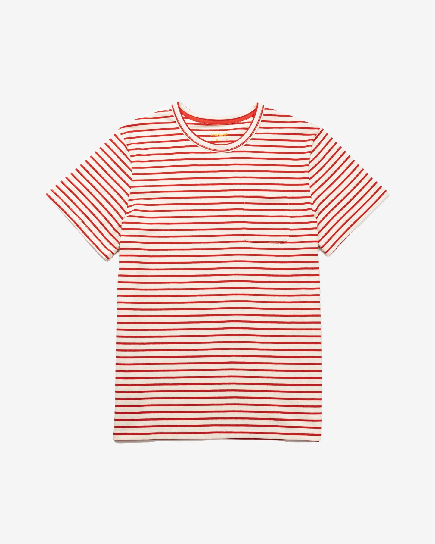 Striped Pocket Tee - White/Red