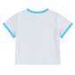 Cropped Logo Ringer - Heather Gray/Baby Blue