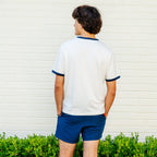 The Classic Ringer Tee - White/Blue
