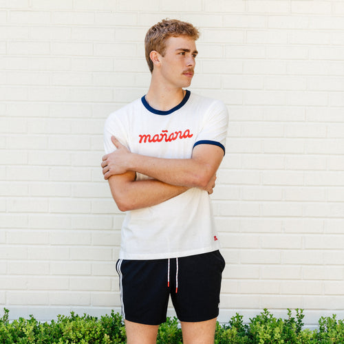 The Classic Logo Ringer - White/Blue