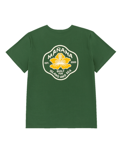 Hibiscus Badge Tee - Green