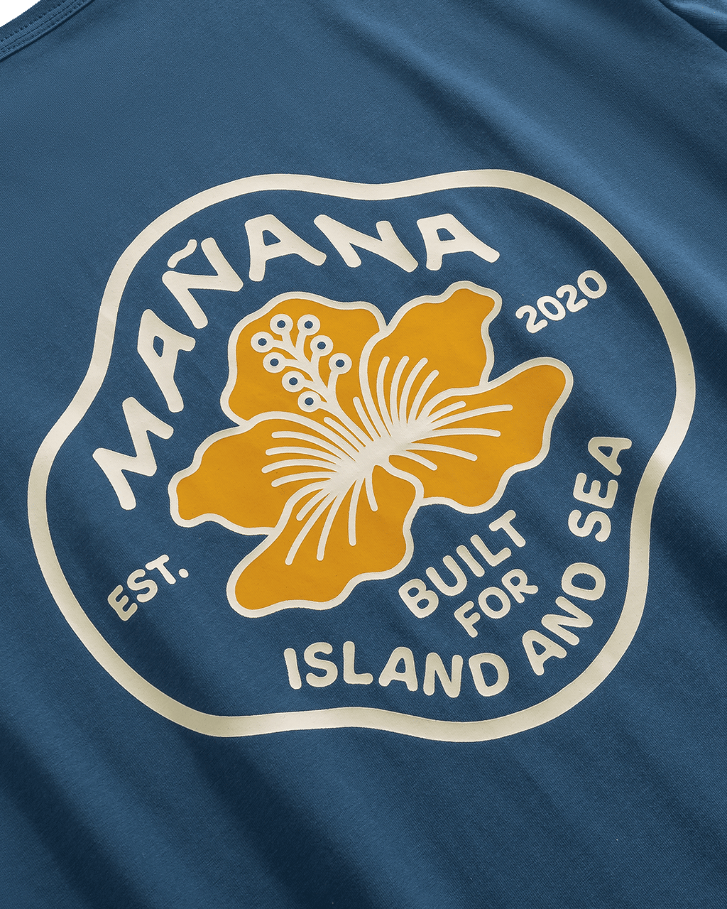 Hibiscus Badge Tee - Blue