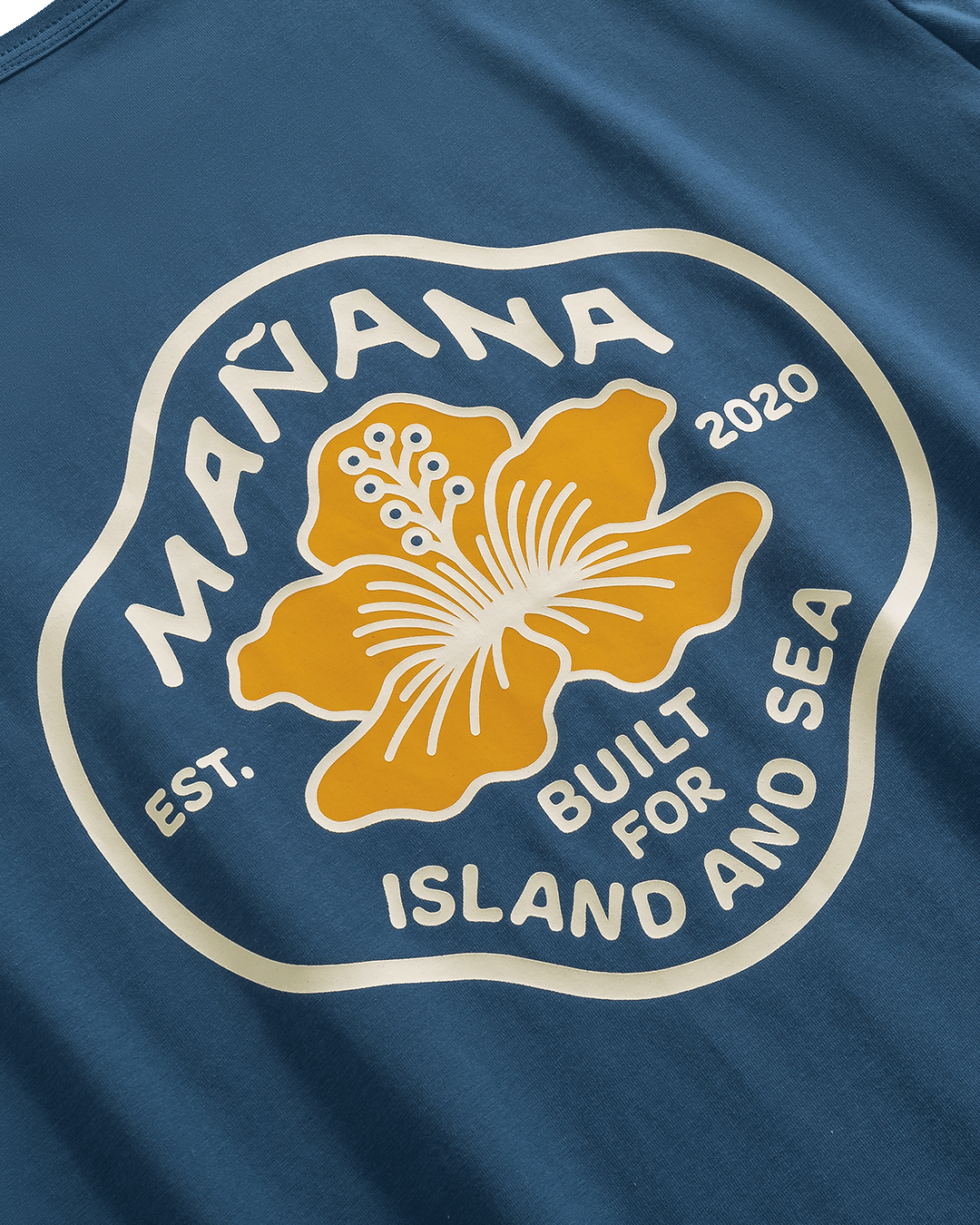 Hibiscus Badge Tee - Blue