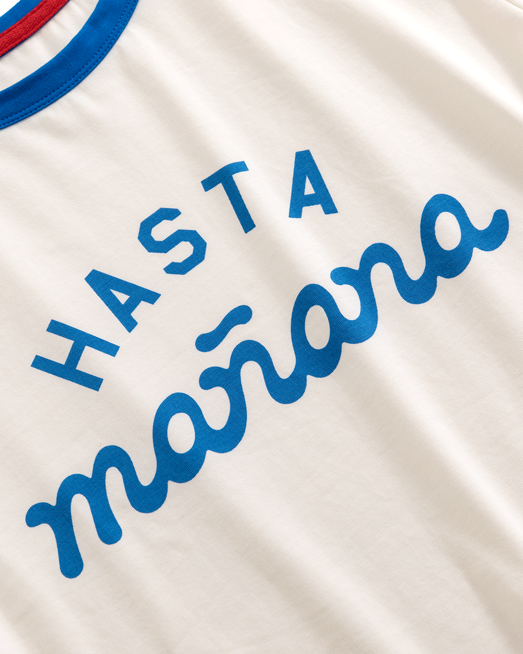 Hasta Manana Cropped Tee - White / Blue