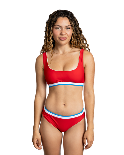 The Lake Austin Two Piece - Red / Off-White