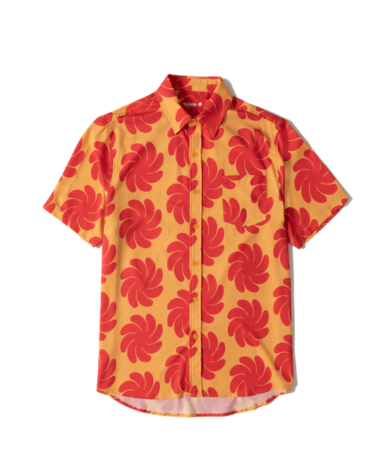 Manana x Ski Shores - Red Wheel Breeze Button Up