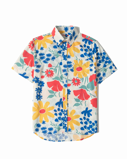 Manana x Ski Shores - Bright Floral Breeze Button Up