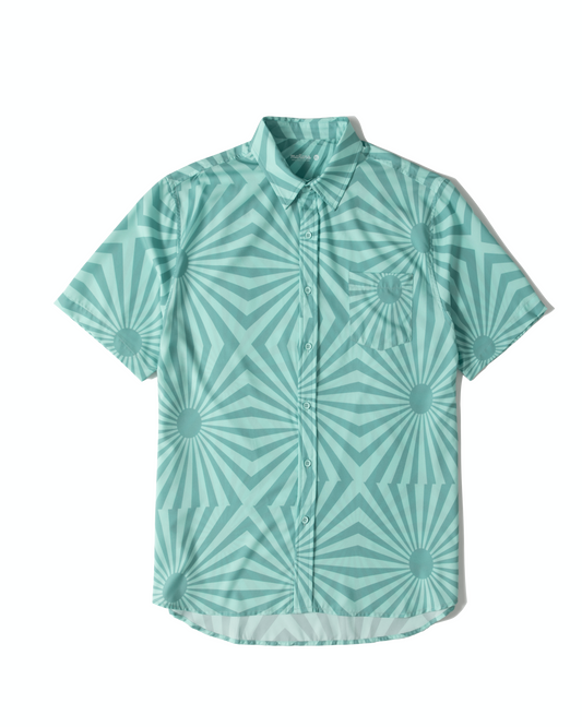 Manana x Ski Shores - Green Ray Breeze Button Up