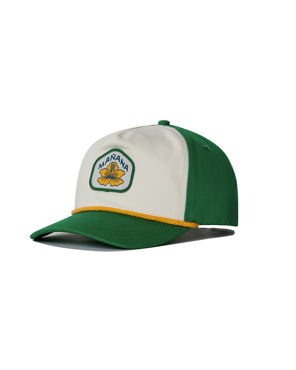 Hibiscus Twill Hat - Off White / Green