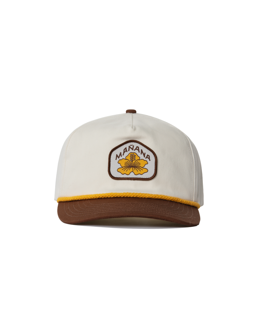 Hibiscus Twill Hat - Off White / Brown