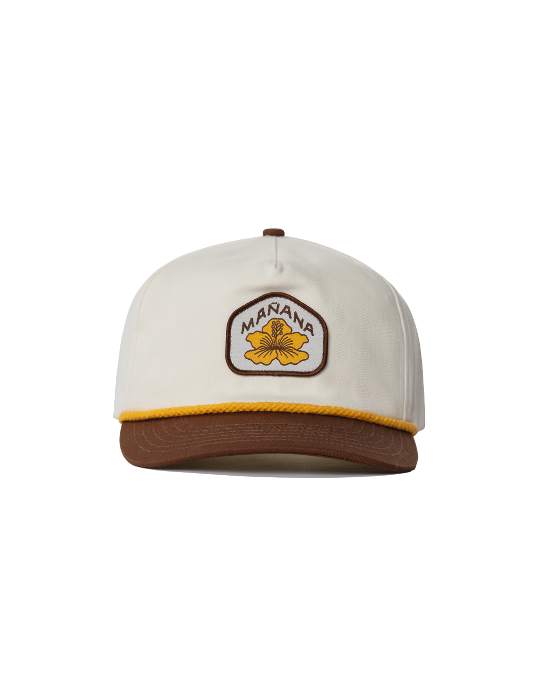 Hibiscus Twill Hat - Off White / Brown