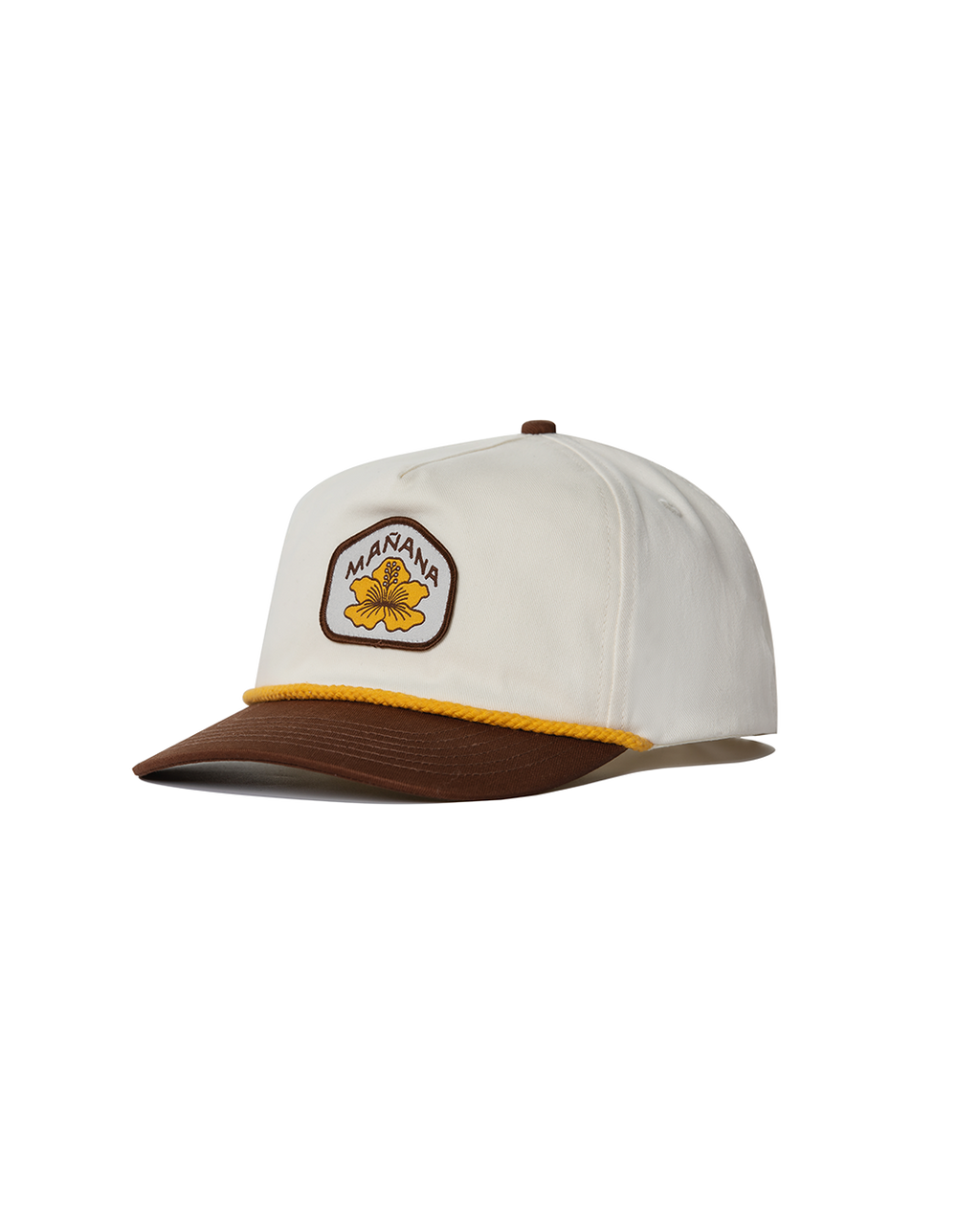 Hibiscus Twill Hat - Off White / Brown