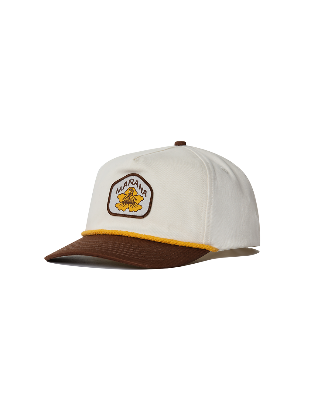 Hibiscus Twill Hat - Off White / Brown