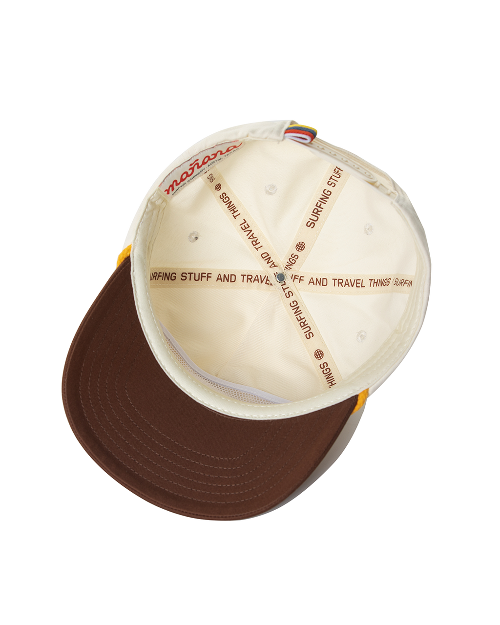 Hibiscus Twill Hat - Off White / Brown
