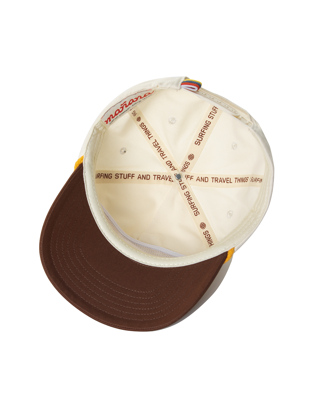 Hibiscus Twill Hat - Off White / Brown