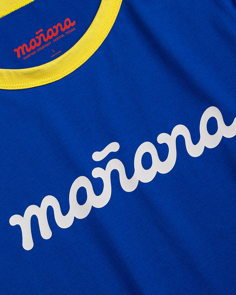 Cropped Ringer Tee - Blue