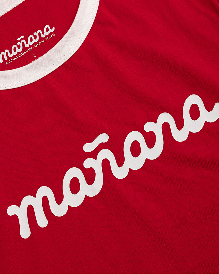 Cropped Ringer Tee - Red