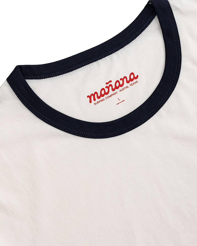 The Classic Ringer Tee - White/Blue