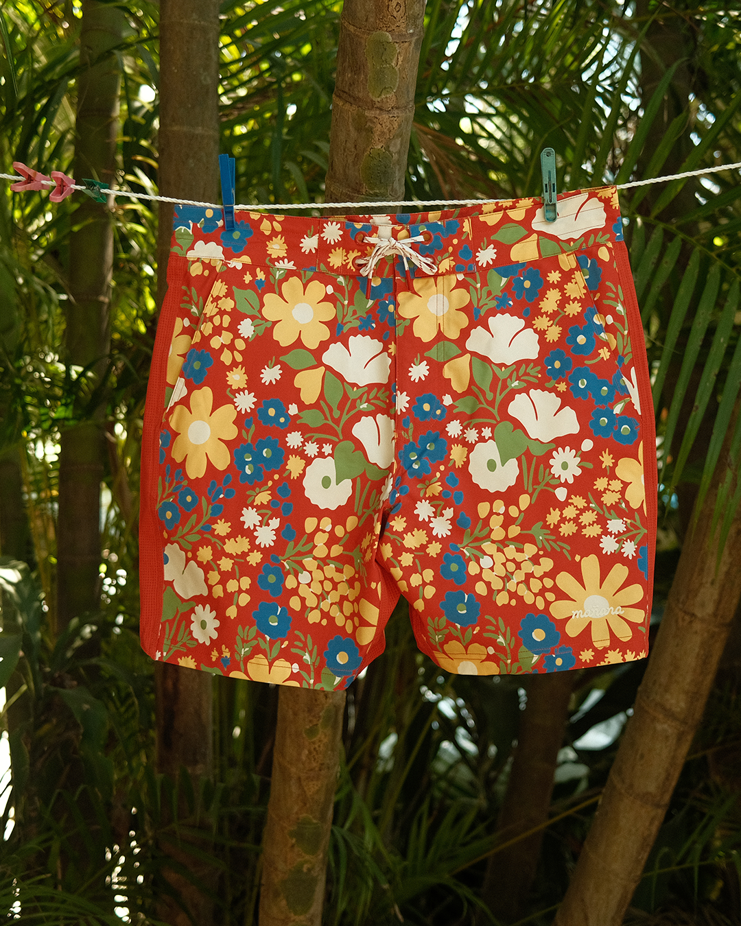Mañana Board Short - Red Floral