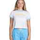 Cropped Logo Ringer - Heather Gray/Baby Blue