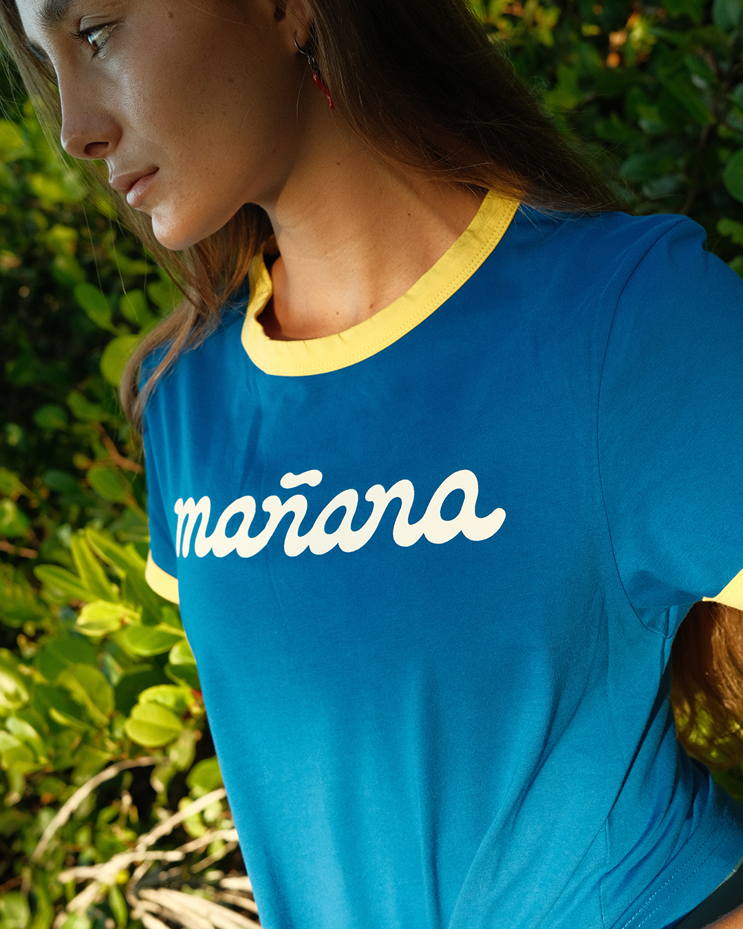 Cropped Ringer Tee - Blue