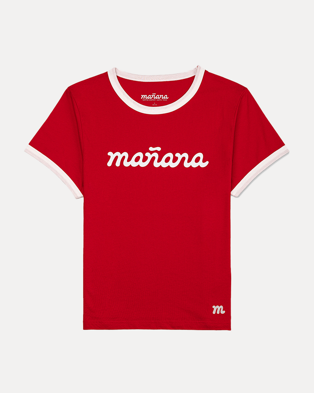 Cropped Ringer Tee - Red