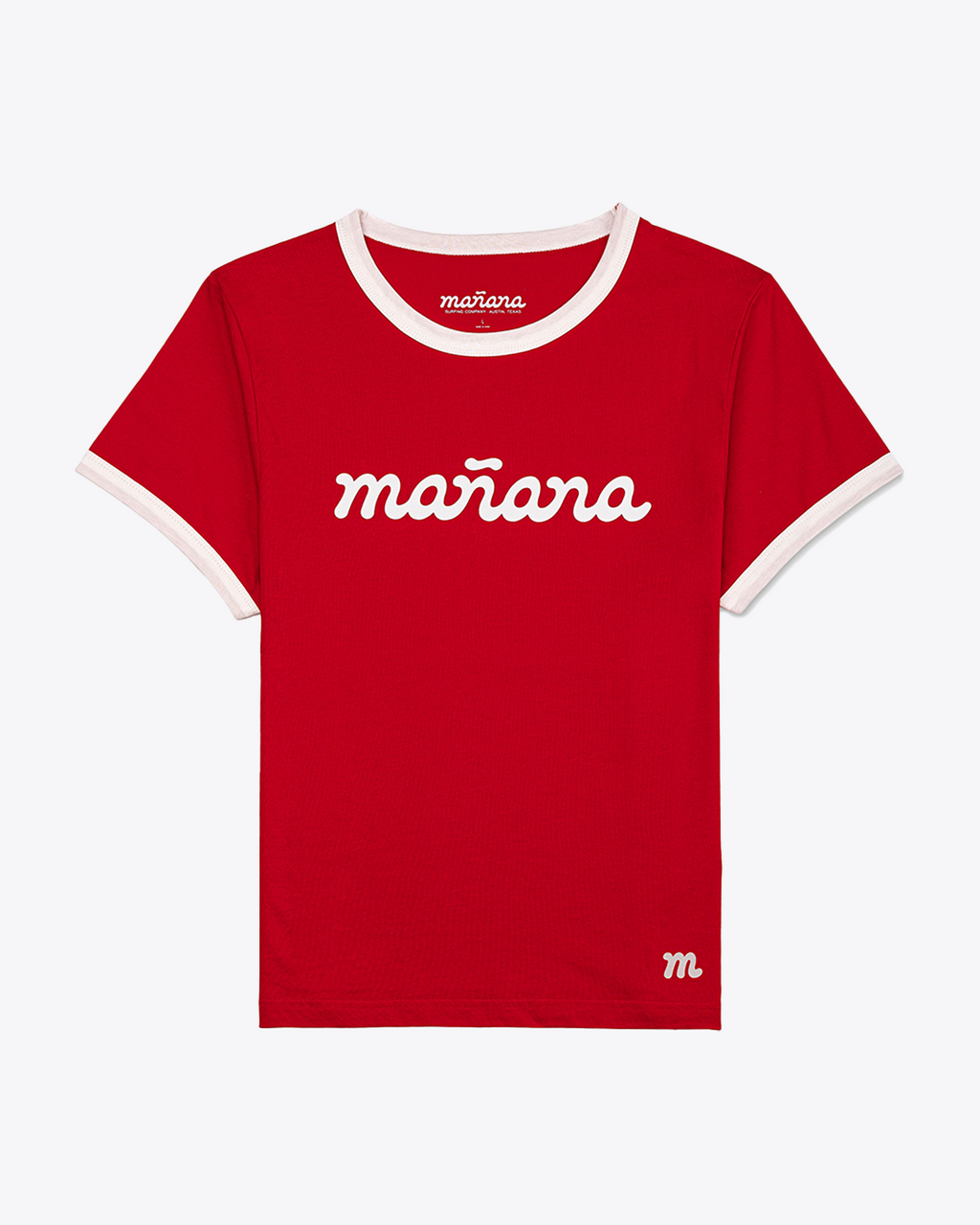 Cropped Ringer Tee - Red