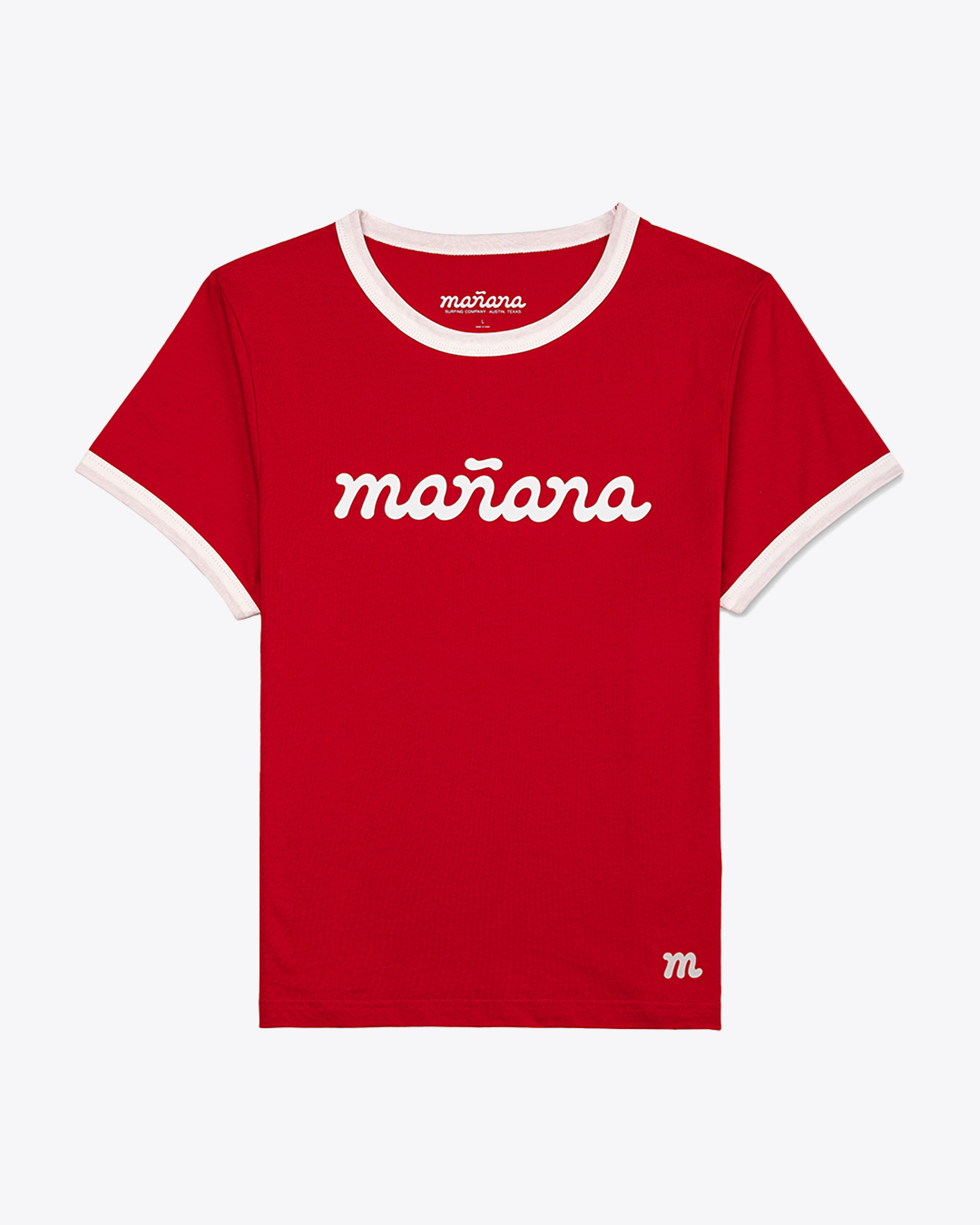 Cropped Ringer Tee - Red