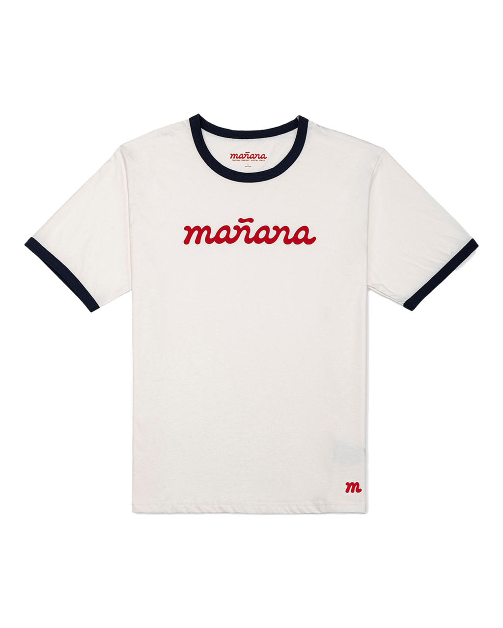 The Classic Logo Ringer - White/Blue – Mañana The Classic Logo Ringer - White/Blue – Mañana