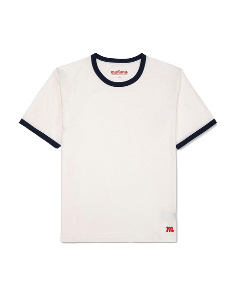 ゆ*た様 M＆M PRINT RINGER S/S TEE White×Navy ゆ*た様 M＆M PRINT RINGER S/S TEE White×Navy StarRingerWhiteFront