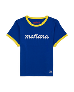 Cropped Ringer Tee - Blue