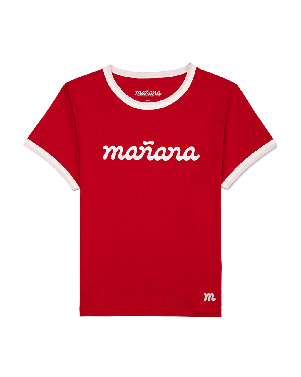 Cropped Ringer Tee - Red