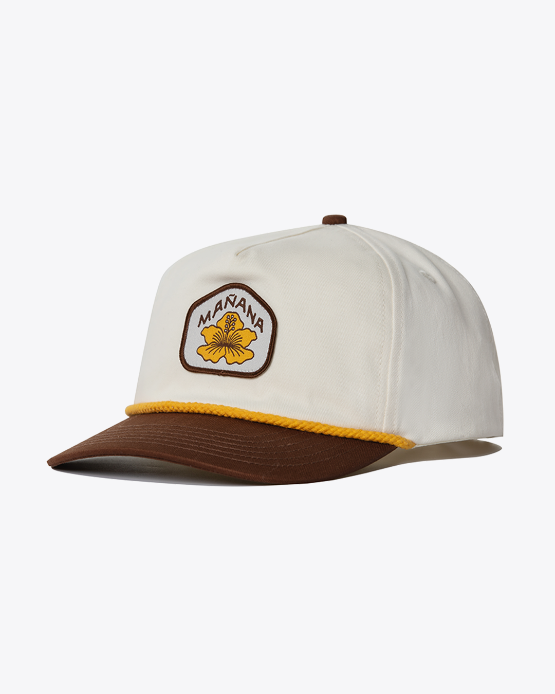 Hibiscus Twill Hat - Off White / Brown