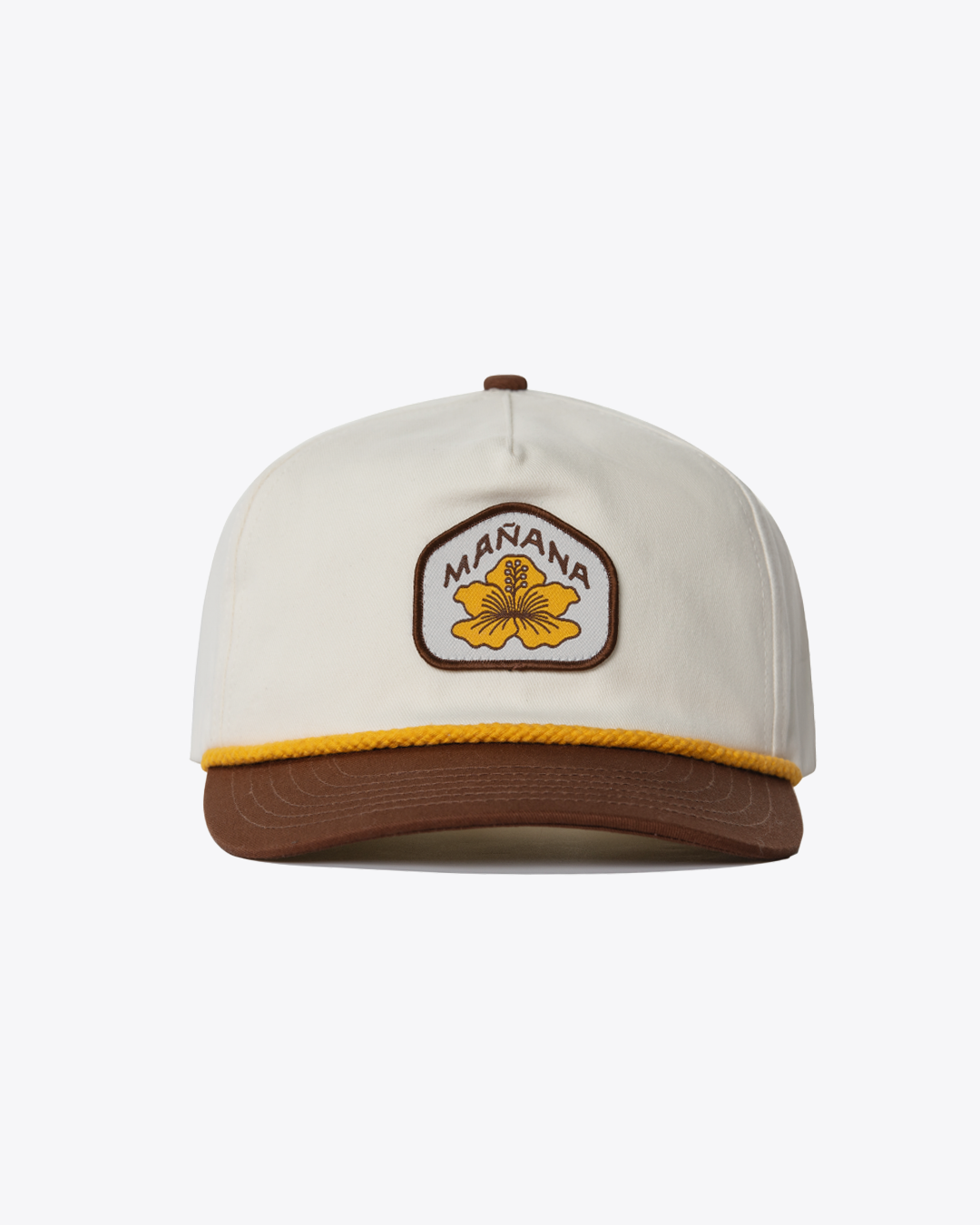 Hibiscus Twill Hat - Off White / Brown