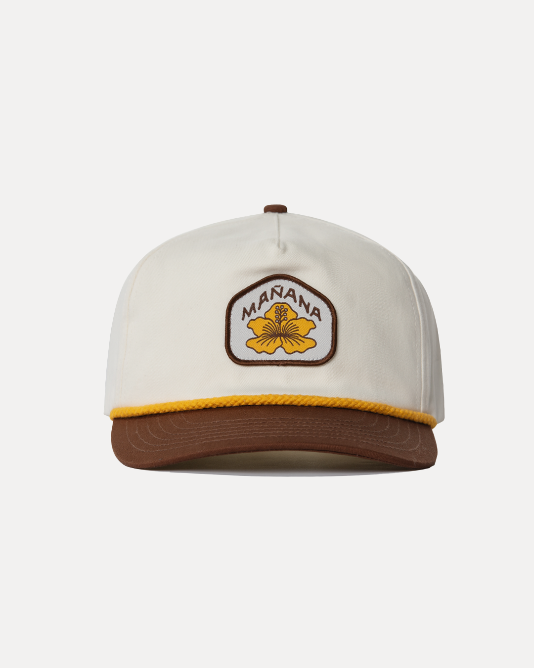 Hibiscus Twill Hat - Off White / Brown