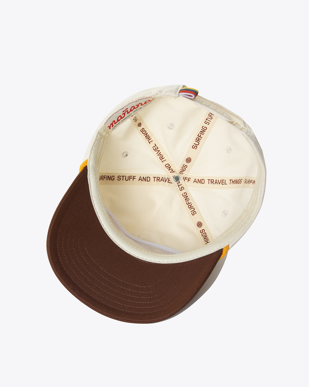 Hibiscus Twill Hat - Off White / Brown