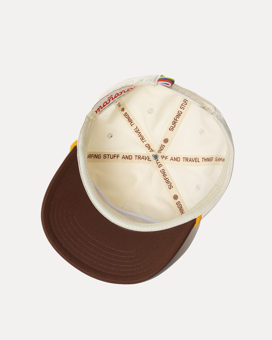 Hibiscus Twill Hat - Off White / Brown