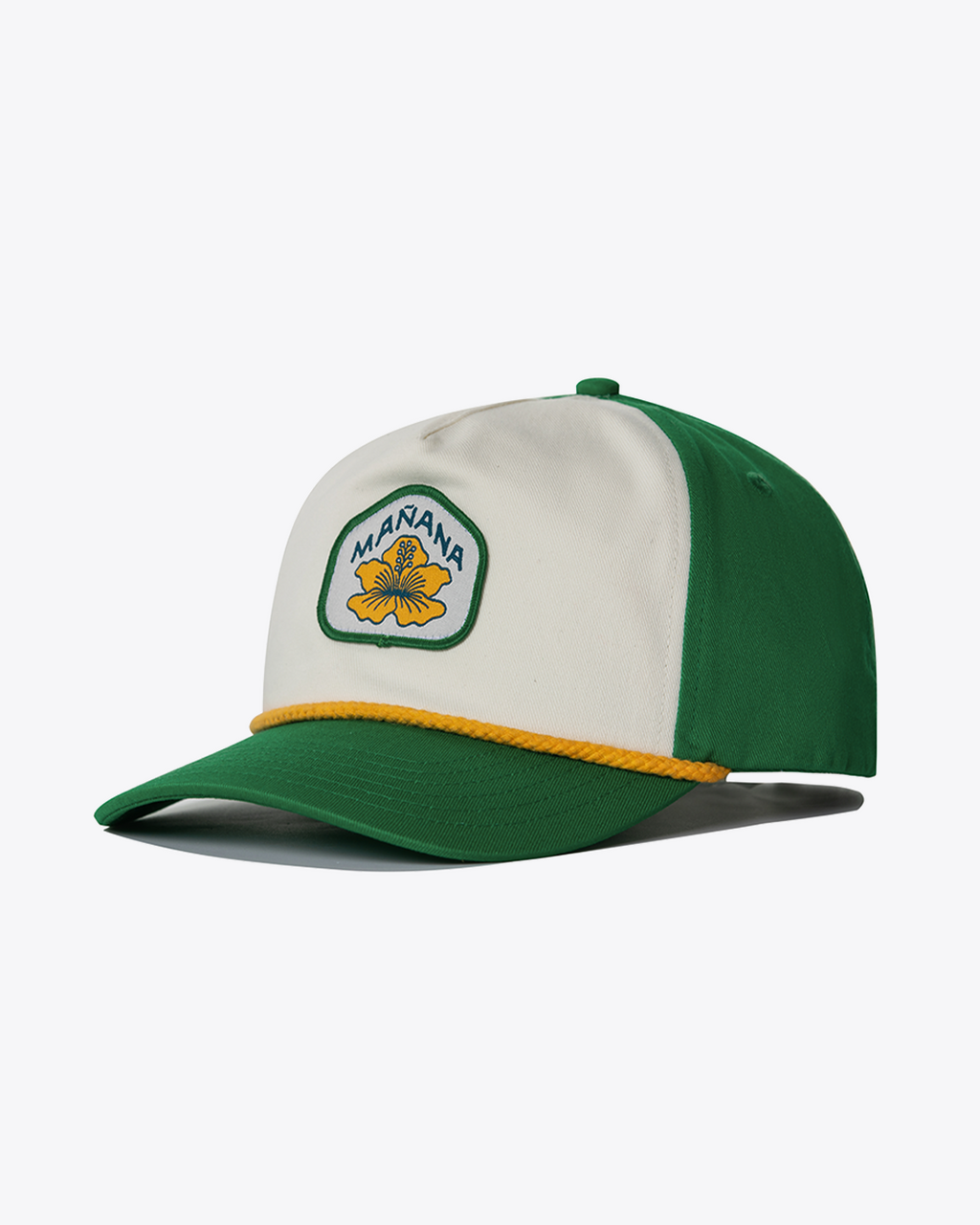Hibiscus Twill Hat - Off White / Green