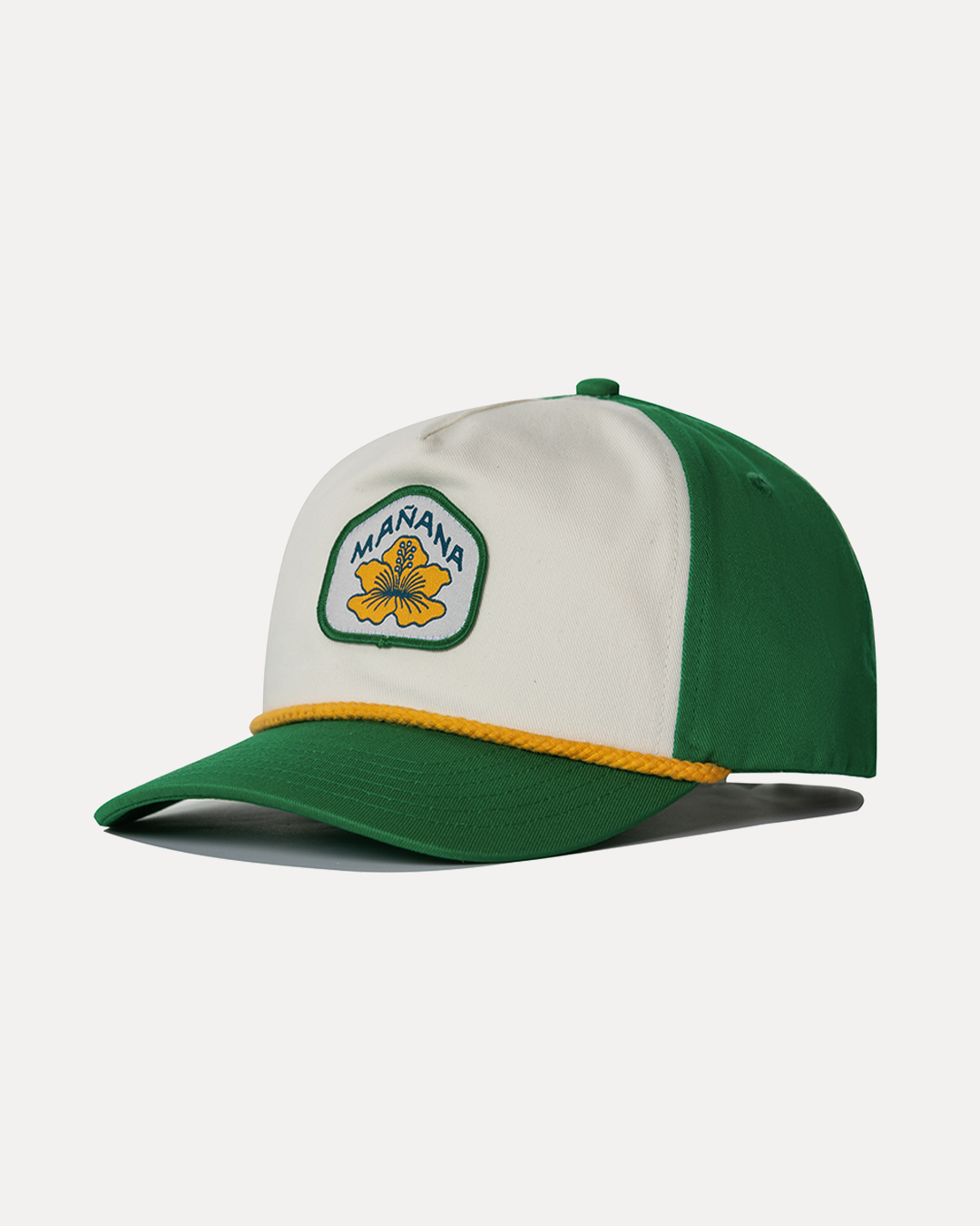 Hibiscus Twill Hat - Off White / Green