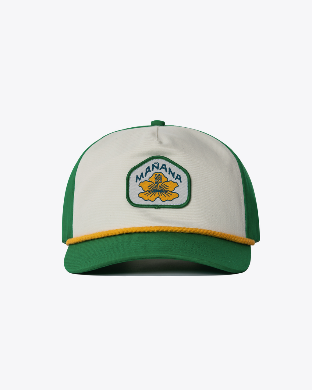 Hibiscus Twill Hat - Off White / Green