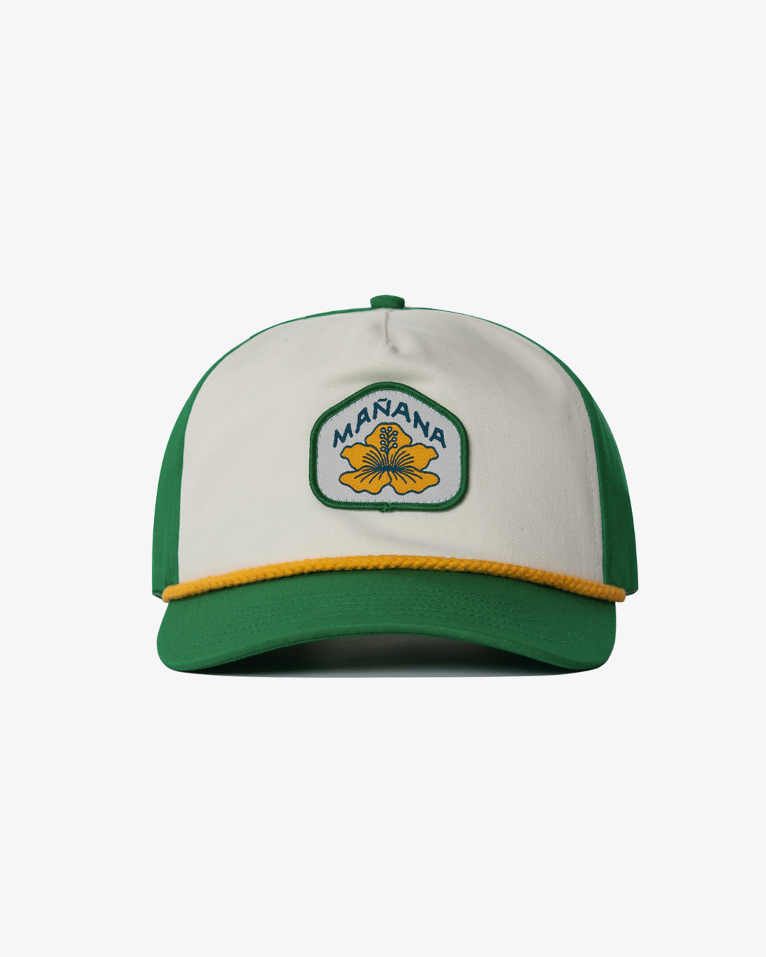 Hibiscus Twill Hat - Off White / Green