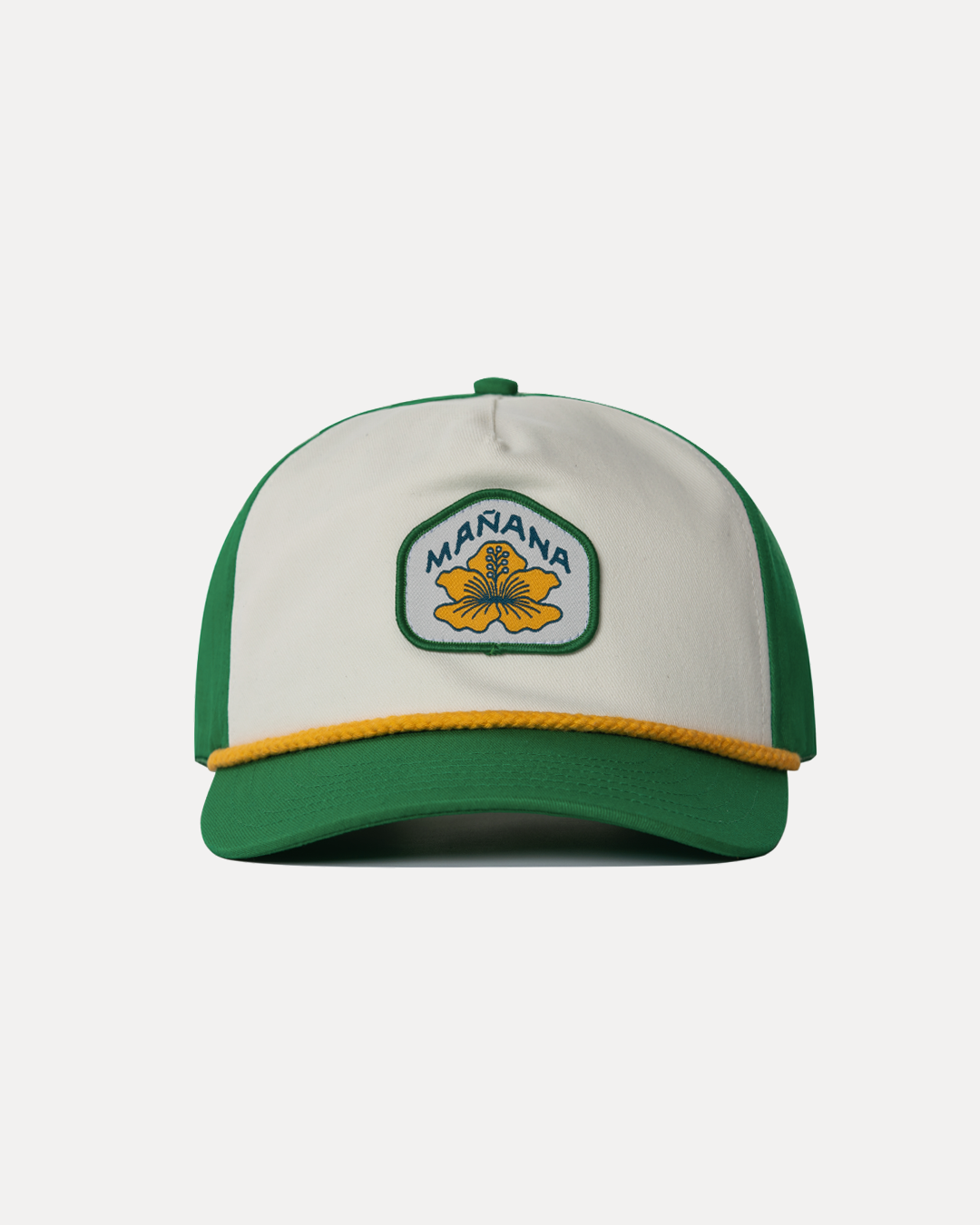Hibiscus Twill Hat - Off White / Green