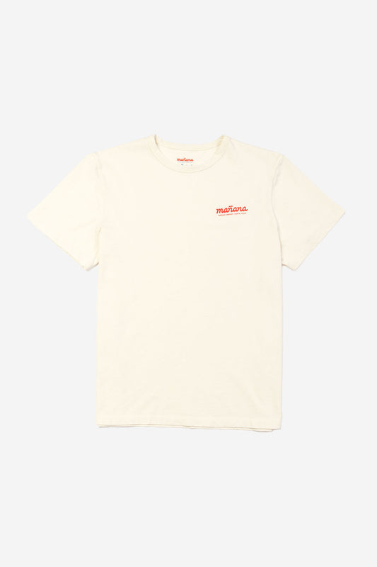 a picture of off-white tee shirt with manana branding