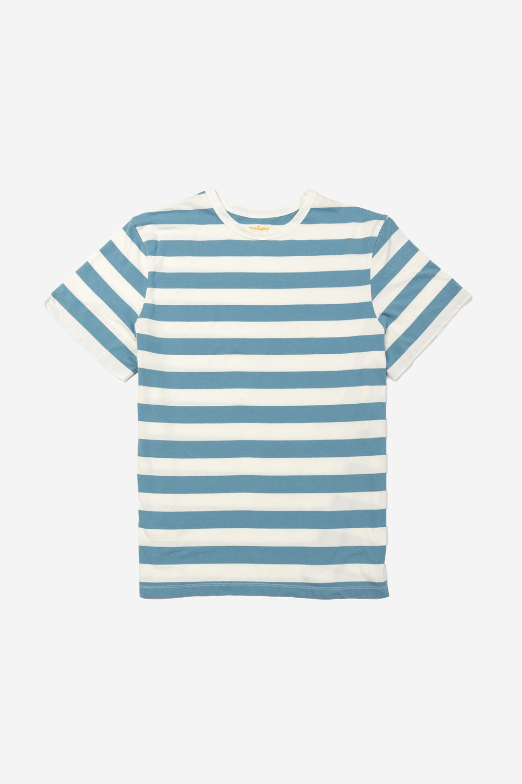 a light blue/white tee shirt with big stripes
