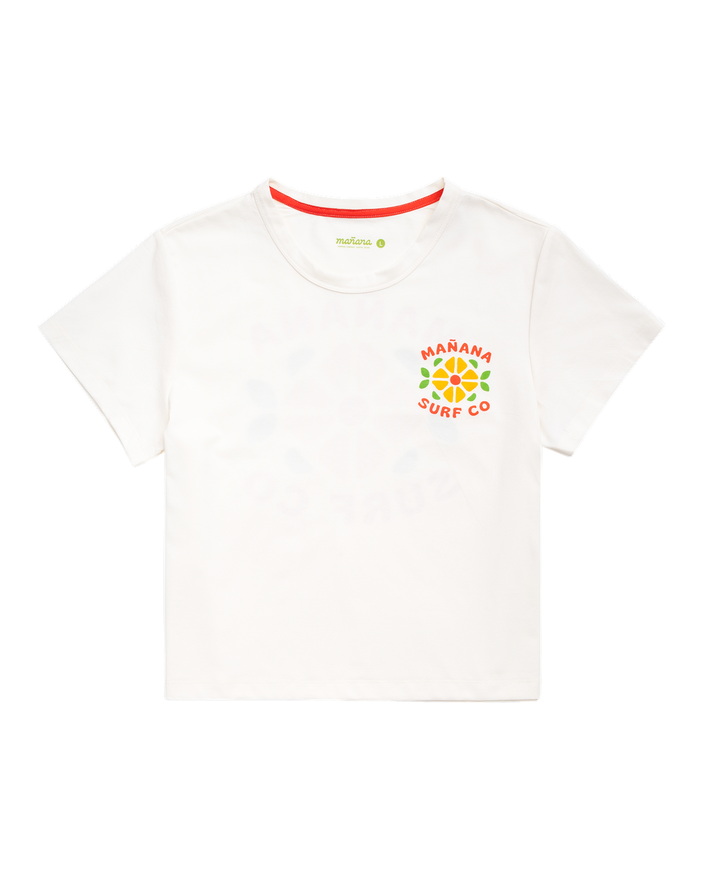 Cropped Flower Tile Tee - Off White