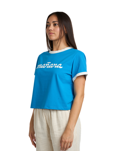 Cropped Logo Ringer - Swedish Blue