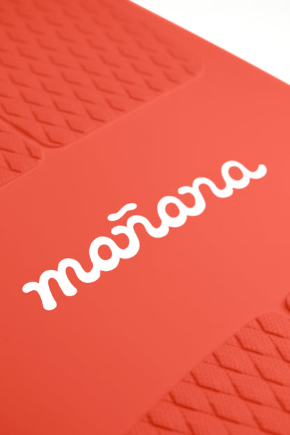 Red Terry Surfboard with Manana branding