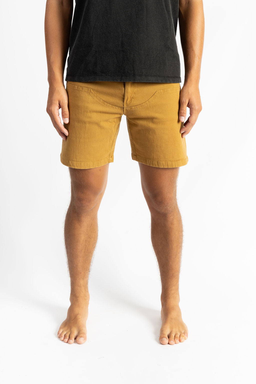 A man wearing a Sand color work short
