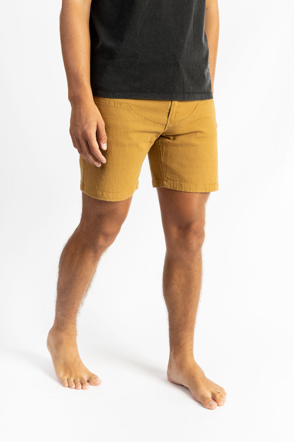 A man wearing a Sand color work short